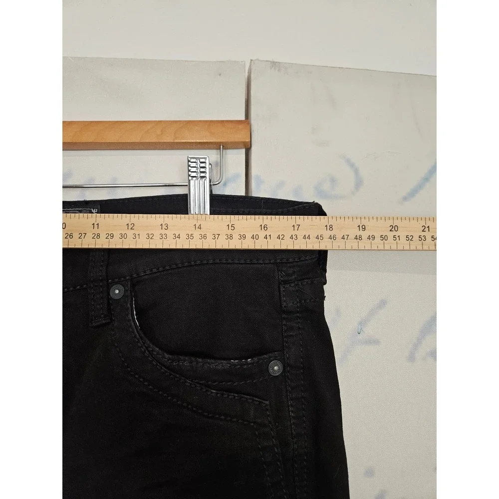 Salvage Mayhem Straight Jeans 33R Black Distressed Ripped Denim Regular Fit Mens